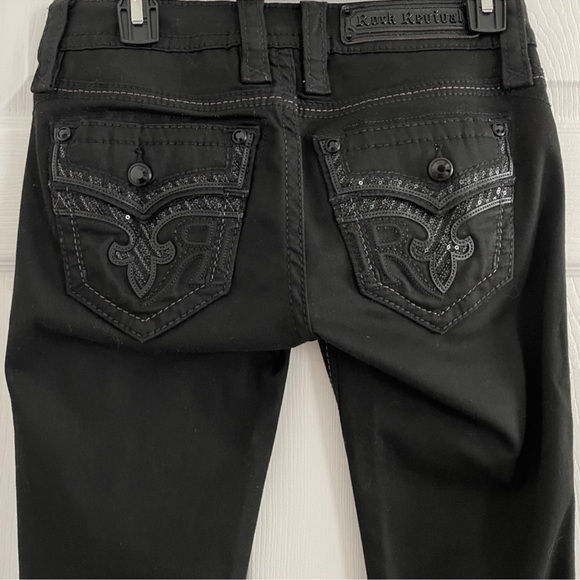 Rock Revival Women's straight Black Jeans 25 - Picture 10 of 13